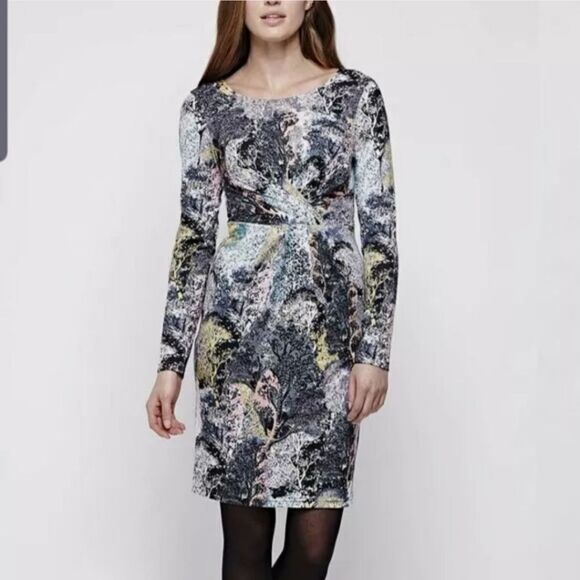 Yumi Colorful Fun Multicolor Tree Print Dress sz X - Picture 1 of 5
